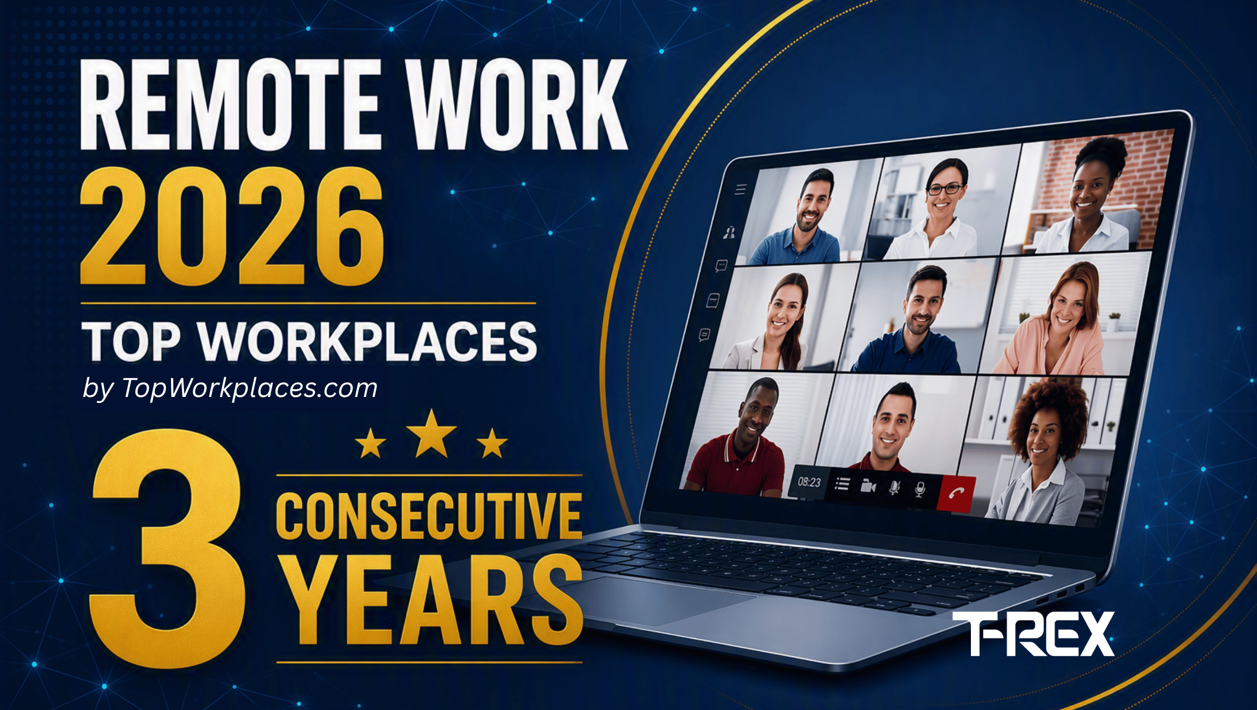 T-Rex Named Remote Work Top Workplaces Winner for Third Consecutive Year